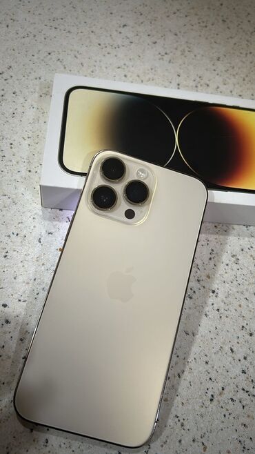 Apple iPhone: IPhone 14 Pro Max, 128 GB, Qızılı, Face ID, Simsiz şarj