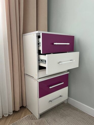 фиолетовая кухонная мебель: Уктоочу бөлмө гарнитуру, Комод, түсү - Кызгылт көк