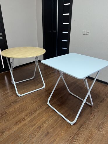 круглый раскладной стол: Кухонный Стол, цвет - Белый, Новый