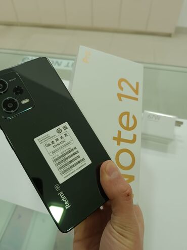 naxcivan telefon magazalari: Xiaomi Redmi Note 12 Pro 5G, 256 ГБ, цвет - Черный, 
 Гарантия, Сенсорный, Отпечаток пальца