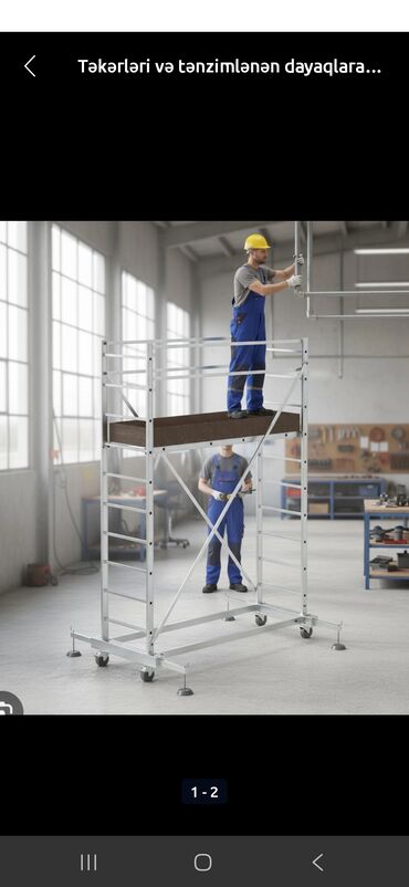 Nərdivanlar: Alüminium mobil skafold (işqaldı) - Material: yüngül və korroziyaya — 6