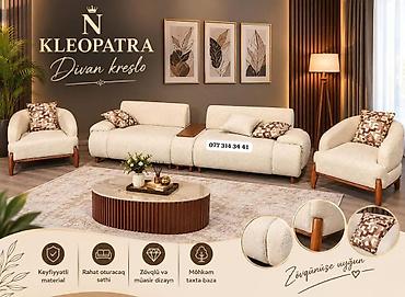 Kleopatra divan-kreslo dəsti - Müasir və zövqlü dizayn: yumşaq
