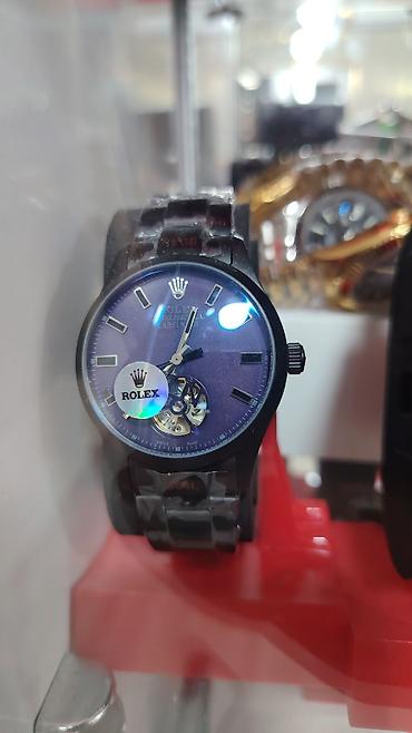 bakida saat: Saat: “Rolex Oyster Perpetual LabelNoir” üslubunda mexaniki qol saatı — 8