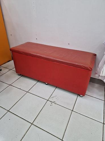 ders stulu: Qırmızı rəngli oturacaq 125x45x50 - Material: Dəriyə bənzər — 1