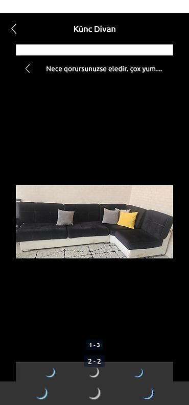 Divanlar: Künc divan, İşlənmiş, Açılan, Bazasız, Çatdırılma yoxdur — 1