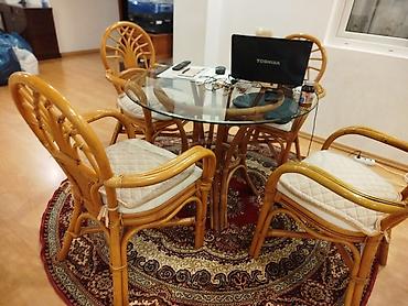 Qonaq otağı üçün, İşlənmiş, Yumru masa, 4 stul