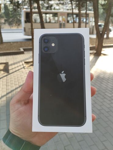 Apple iPhone: IPhone 11, 64 GB, Qara, Zəmanət, Simsiz şarj, Face ID