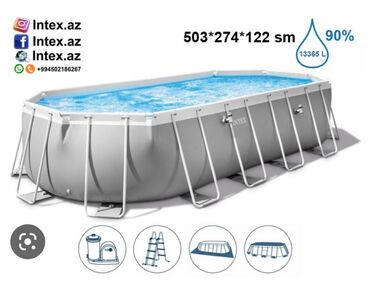 hovuz: İntexs Hovuz kod 26796. ölçü 5.03×2.74×1.22. Hovuz 13.365lt su