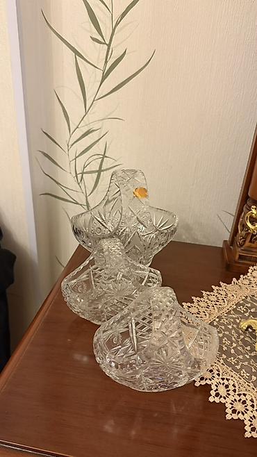 qoz: Kəsilmiş şüşədən hazırlanmış dekorativ səbət dəsti - Material: ağır — 2