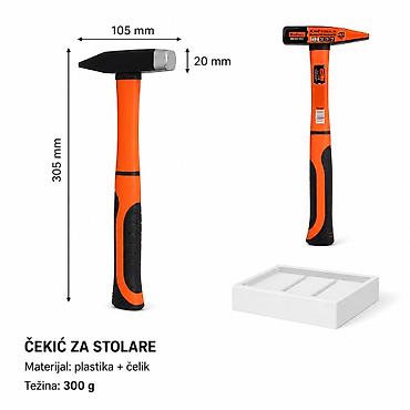 KMT Čekić sa plastičnom drškom 2389273 - Tip: čekić za stolare -