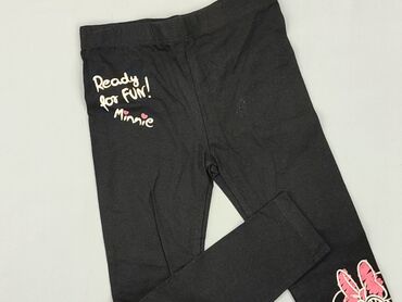 czarna koszula z białym kołnierzykiem: Material trousers, Disney, 4-5 years, 104/110, condition - Very good