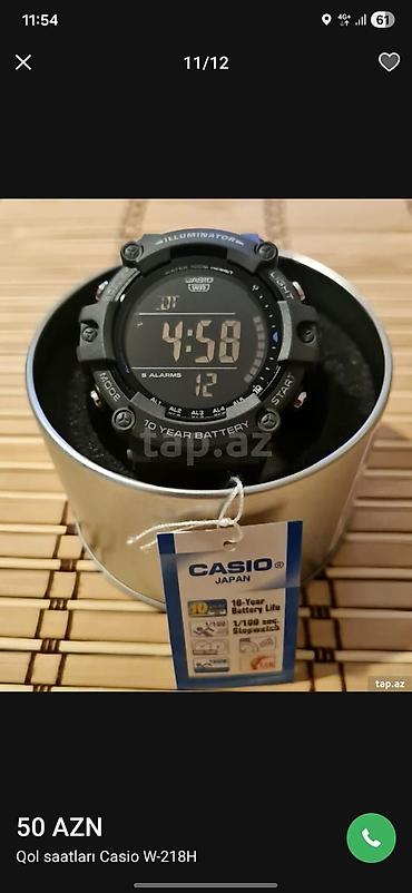 Qol saatları: Yeni, Qol saatı, Casio, rəng - Qara — 1