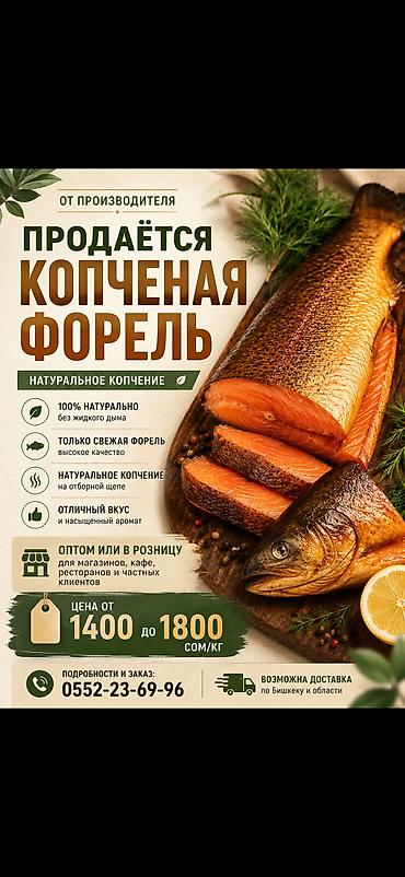 рыбы купить: Рыба🐟 ПРОДАЁТСЯ КОПЧЁНАЯ ФОРЕЛЬ! 🔥 Свежая и вкусная копчёная форель — 1