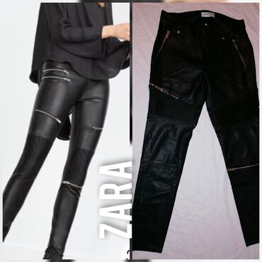 kozne pantalone hm: Zara kozne M
Struk 38cm
Bokovi 48cm
Odlicne, uklopive
