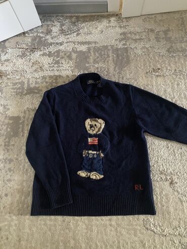 домашние одежды: Темно-синий свитер "Polo Ralph Lauren" с круглым вырезом, выполненный