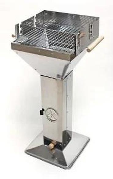 Sve za roštilj: Stojeći roštilj na ćumur od nerđajućeg čelika - Materijal: polirani — 9