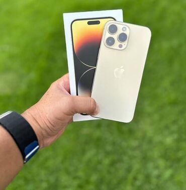 Apple iPhone: IPhone 14 Pro Max, 256 GB, Sarı, Zəmanət, Simsiz şarj, Sənədlərlə
