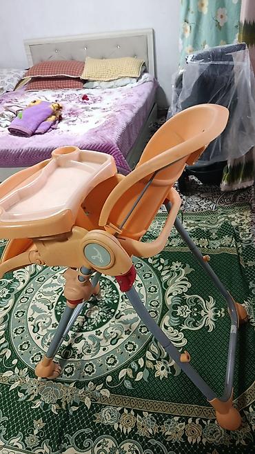 study table: Детский стульчик для кормления - Цвет: персиковый с серыми ножками - — 3