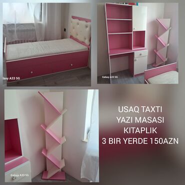 Uşaq və gənc otağı üçün dəstlər: Oğlan və qız üçün, Təknəfərlik çarpayı, Yazı masası