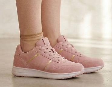 kengurovo blago platforma: Sportske patike – ženske, roze - Materijal: meka veštačka brušena — 1
