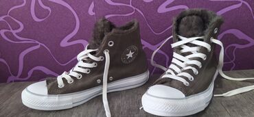 qadınlar üçün hündür ketlər converse: Ölçü: 39.5, rəng - Boz, Yeni