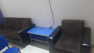 Ofis dəst mebeli: Ofis mebelləri dəsti - 3 nəfərlik qara rəngli dəri/kilkote divan - — 11