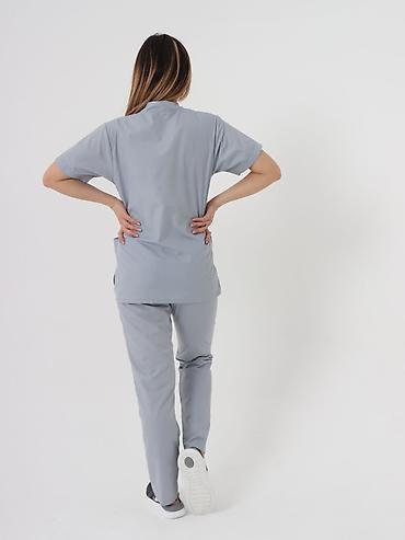 Медицинская одежда: Медицинский костюм "Лондон" -Стойка воротник -На кнопках -Высокое — 6