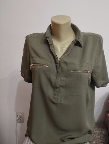 crne tunike za punije: H&M, M (EU 38), Viscose, Single-colored, color - Khaki