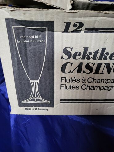 Čaše: Case nove za vino 70te,kristalno staklo Zapadna Nemacka. Case — 12