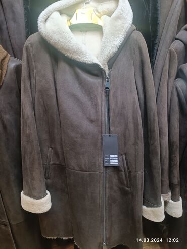 куртка зимняя женская турция: Дубленка, Классическая модель, Турция, По колено, С капюшоном, XL (EU 42), 2XL (EU 44)