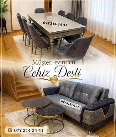 cester divani: Cehiz Dəsti – zövqlü evlər üçün tam dəst - Yemək masası: dikdörtqan — 1