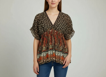 bluzka w geometryczne wzory: Orsay, Women's blouse, size S (EU 36)