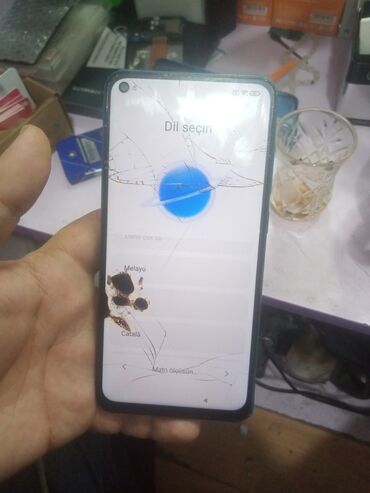 телефон fly fs554: Redmi Note 9, 128 ГБ, цвет - Голубой, Гарантия, Битый, Кнопочный
