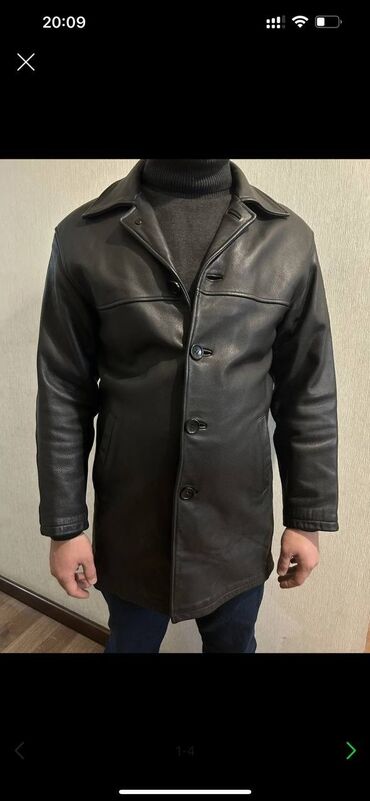 продажа куртки мужские: Кожаное пальто, натуральная телячья кожа высшего качества. В идеальном