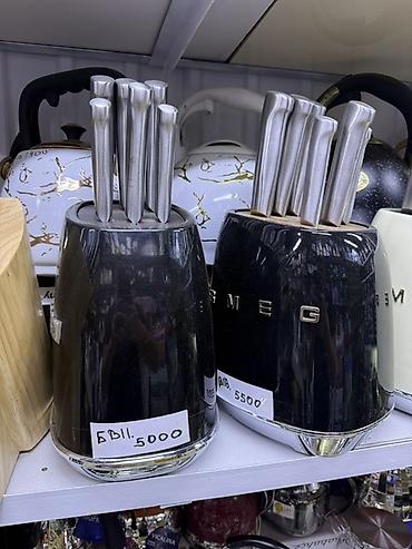 smeg ножи: Набор кухонных ножей в подставке Smeg-стиля - Комплект из 6 ножей с — 2