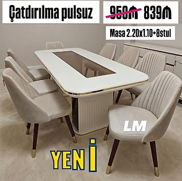 Möhtəşəm masa dəsti👑 Yüksək keyfiyyətlə Qiymət : Masa 2.20x1.10