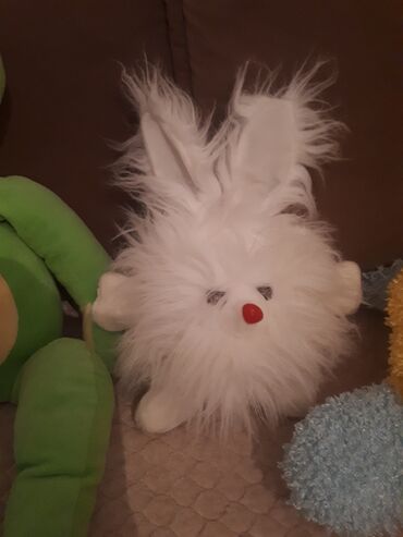 Oyuncaqlar: Yumuşaq oyuncaq 1) Qurbağa (gözünün rəngi bir az getdiyinə görə)- 8 — 5