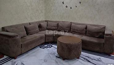 Künc divan dəsti - Forma: L-şəkilli künc divan - Rəng/material: Tünd