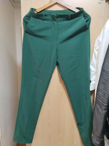 Ženska odeća – 3 komada 1) Elegantne pantalone, tamnozelene boje -