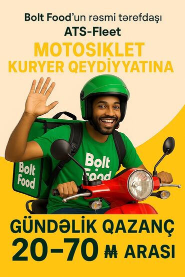 Marketinq, Reklam və PR: Moto-kuryer tələb olunur, Gündəlik ödəniş, Təcrübəsiz