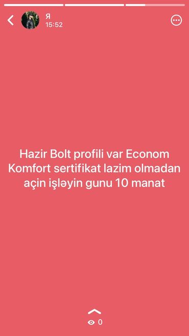 bolt ayıq sürücü qeydiyyat: Водитель такси требуется, Ежедневно оплата