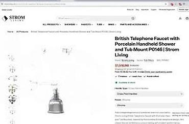 Slavine: Britanski „telephone style” set za kadu – slavina sa ručnom tuš — 16