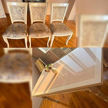stol və stullar: Acilan stol 8 stul 300 azn.( 20.000 lik mebel destinin stol.stuludur — 1