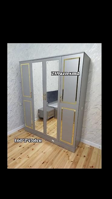 Dörd qapılı geyim şkafı – 1.60 × 2.00 × 47 sm ölçü. - İki mərkəzi lalafo.az -da Dörd qapılı geyim şkafı – 1.60 × 2.00 × 47 sm ölçü. - İki mərkəzi