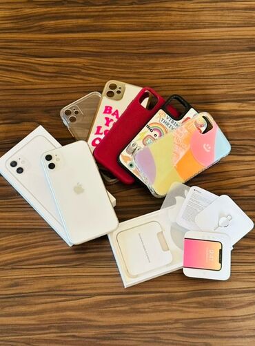 ayfon 11: IPhone 11, 128 GB, Ağ, Zəmanət, Face ID, Sənədlərlə