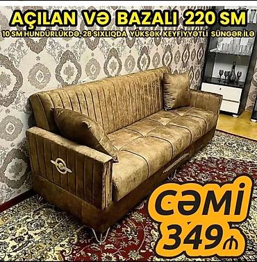 sandıqca: Açılan və bazalı divan – 220 sm - 10 sm hündürlükdə, 28 sıxlıqda — 1