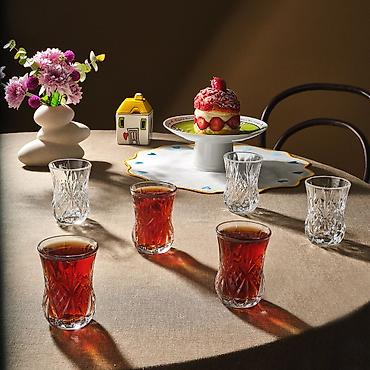 xrustal stekan: Çay dəsti, Xrustal, Bohemia, 6 nəfərlik, Çexiya — 1