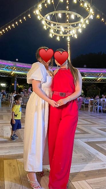 Tulumlar: Qırmızı gecə tulumu - Model: Qolsuz, halter tipli yaxalıq - Rəng — 4