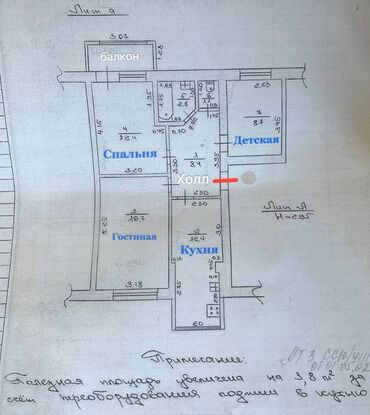 боконбаева квартира: 3 комнаты, 66 м², Индивидуалка, 3 этаж