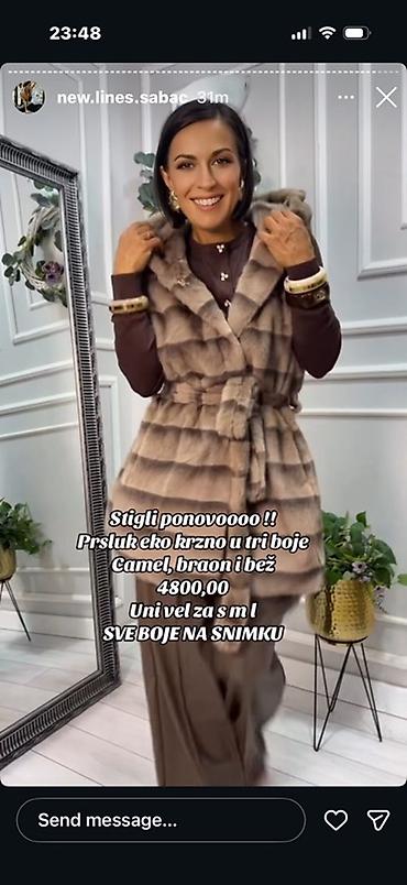 torbice nis: Prsluk od eko krzna sa kapuljačom *NOVO * - Model: bez rukava, meko — 2